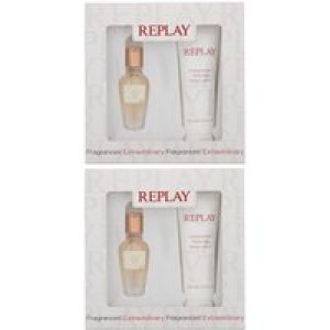 Replay Womens Denims Authentic! For Her Eau de Toilette 20ml & Frame Lotion 100ml x 2 – One Measurement